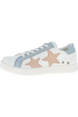 Andrea Conti Damen Low Top Sneaker, weiß/Pastellblau/rosé, 37 EU