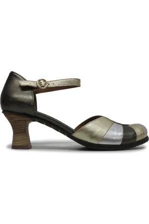 Fly London Damen BESH087FLY Pumps, Graphite/Silver/Gold, 35 EU