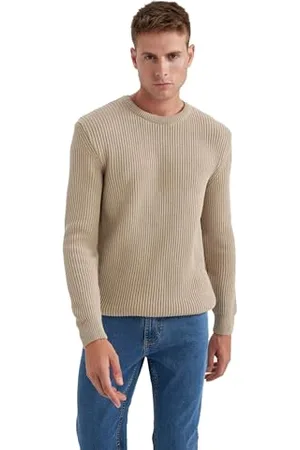 DeFacto Herren Pullover & Strickjacken - Vielseitige Pullover für Herren Standart Fit Crew Neck