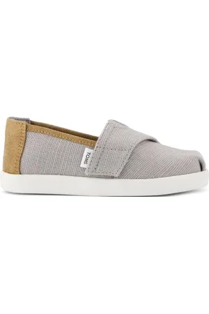 TOMS Jungen Alpargata Classic Espadrille zum Reinschlüpfen, Drizzle Grey Heritage Canvas-PU-Besatz