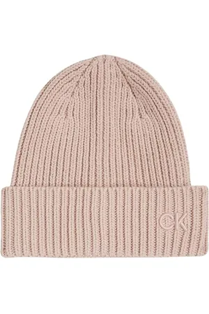 Calvin Klein Damen Strickmütze Cotton Rib Beanie, , Einheitsgröße