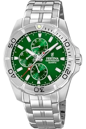 Festina Steel Day Date F20445/7 Multifunktions-grünes Zifferblatt