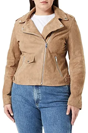 Naf-naf Damen Lederjacke Leder, , 42