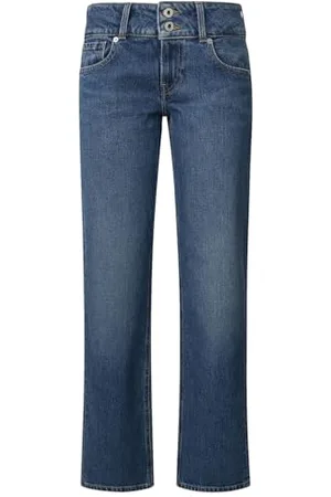 Pepe Jeans Damen Straight Lw Jeans, Blau (Denim-Ee3), 32 W/30 L