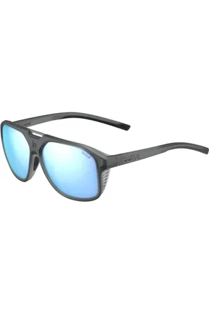 Bolle Arcadia, Black Frost, Sky Blue Polarized, Large, Sunglasses, Unisex, Adult