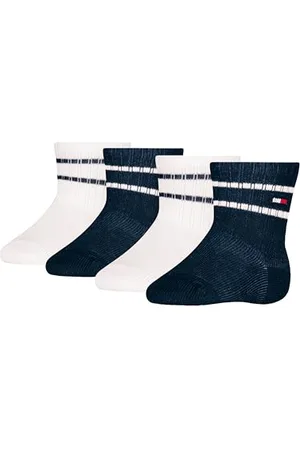 Tommy Hilfiger Unisex Baby Sport Crew Sock, Navy/White, 19-22 EU