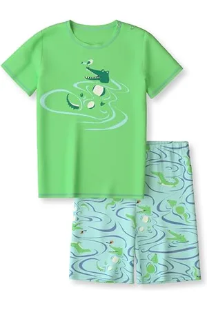 Calida Toddlers Kurz-Pyjama Kinder, aus 100% weicher Bio Baumwolle, natürliche Temperaturregulierung, pflegeleicht
