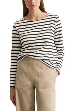 Marc O’ Polo Marc OߴPolo Damen Langarmshirt aus Bio-Baumwolle gestreift, Mehrfarbig , M