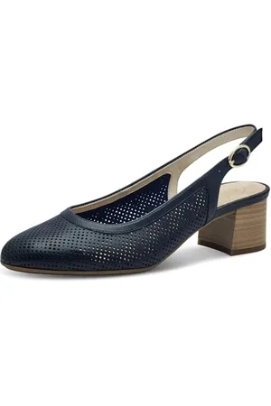 Tamaris Comfort Damen Slingpumps aus Leder Elegant, Blau , 39 EU