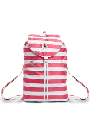 Invicta Tagesrucksack Rucksack für Reisen Outdoor - Daypack für Damen, Herren, mit Hüftgurt - faltbar 8 LT - Ultra leicht, Handgepäck mit Reißverschluss, gestreift zweifarbig pink/weiß Minisac