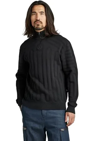 G-Star RAW Herren 3D Line Loose Half Zip Knitted Pullover, , S