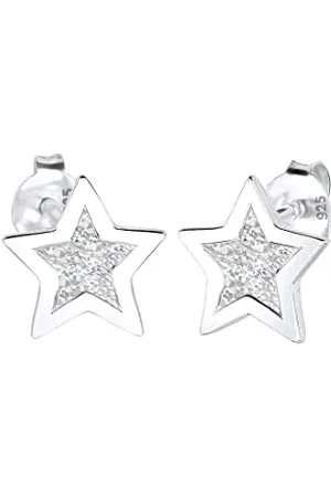 Elli Ohrringe Damen Stern Cut-Out Astro Look Basic Trend in 925 Sterling Silber