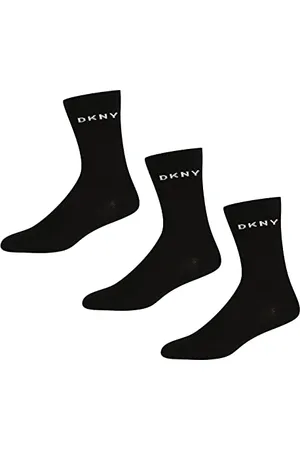 DKNY Elegante Designer-Knöchelsocken für Damen, 100% Baumwolle, 3er-Pack, Weiß, Einheitsgröße