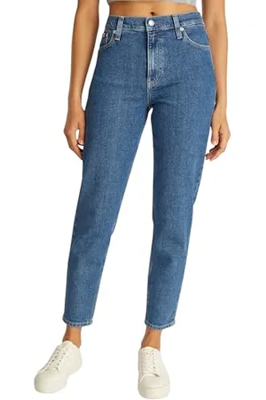 Calvin Klein Damen Jeans Hose Mom Jean High Waist, Blau (Denim Medium), 28W/32L