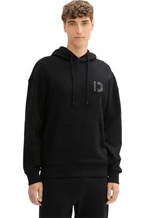 TOM TAILOR Herren Relaxed Fit Hoodie Sweatshirt mit Logo-Stickerei, , XL