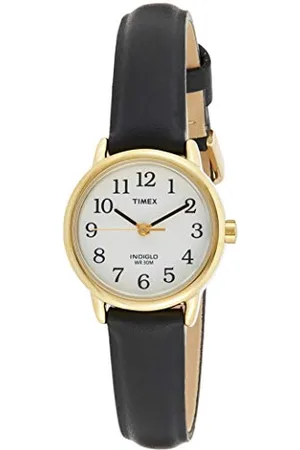 Timex Easy Reader Damen-Armbanduhr, 25 mm, schwarzes Lederarmband, T20433