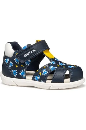 Geox B ZAPITO Boy Sandal, Navy/Ochre, 25 EU