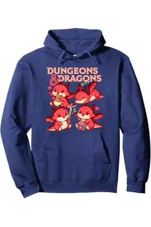 Dungeons & Dragons Cute Dragon Chibi Big Chest Logo Pullover Hoodie