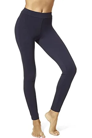 HUE Damen Wide Waistband Blackout Cotton Leggings, Assorted Strumpfwaren, , M