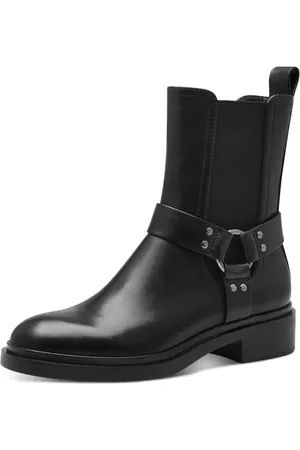 Tamaris Damen Biker Boots, Frauen Stiefeletten,TOUCHit-Fußbett,Booties,halbstiefel,Kurzstiefel,uebergangsschuhe,Black,38 EU