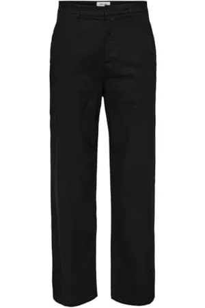Only & Sons Herren ONSBOB Loose COT LIN 0007 Pant Hose, Black, 36 W / 32 L