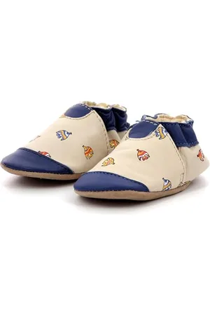 Robeez Neonfish, Babyschuhe, Hellbeige, Blau, 17/18 EU, Hellbeige/Blau, 17/18 EU