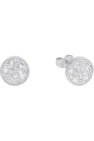 QS by s.Oliver Ohrstecker Edelstahl Damen Ohrschmuck, mit Kristall, 1 cm, , Kommt in Schmuck Geschenk Box, 2022661
