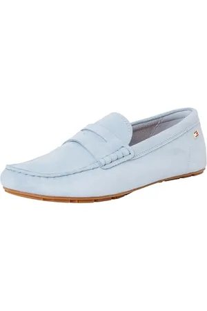 Tommy Hilfiger Damen Driver Schuh Flag Soft Suede Loafer Elegant, Blau (Breezy Blue), 41