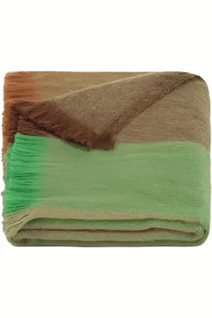Alpaca Loca Striped Green/Brown/Naturals Scarf, , One Size
