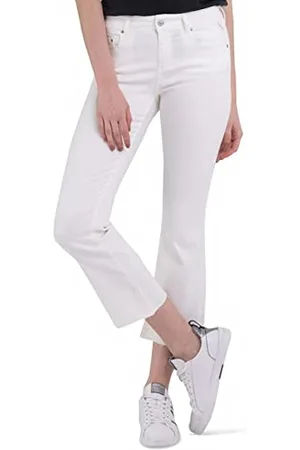 Replay Damen Jeans Schlaghose Faaby Flare Crop Flare-Fit, (Weiß), 31W