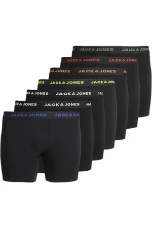JACK & JONES Herren Jacbasic Trunks 7 Pack Noos Pls, Black, 6X_l (7er Pack)