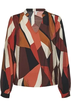 VERO MODA Damen Vmriana L/S V-Neck Top WVN Btq Ga Langarmshirt, , Medium
