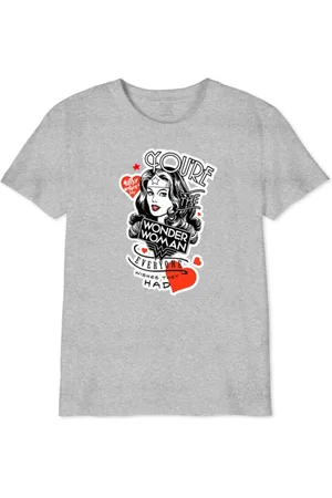 DC Comics Originals Mädchen Giwowoots005 T-Shirt, Grau meliert, 10 Jahre