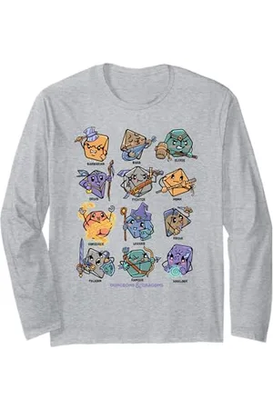Dungeons & Dragons Cute Dice Characters Big Chest Poster Langarmshirt