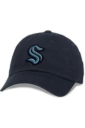 American Needle Seattle Kraken NHL Baseballmütze, lässig, entspannte Passform, mit gebogener Krempe, Verstellbarer Schnallenriemen, Dad-Kappe, Blue Line Collection, Navy (40742A-SEK-NAVY)