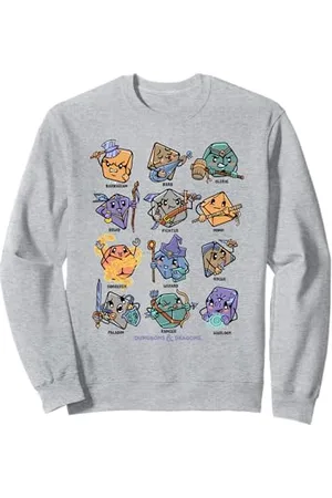 Dungeons & Dragons Cute Dice Characters Big Chest Poster Sweatshirt