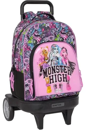 Safta Monster High Drama, großer Rucksack mit Rädern, kompakt, abnehmbar, ideal für Kinder verschiedener Altersgruppen, bequem und vielseitig, Qualität und Widerstandsfähigkeit, 33 x 22 x 45 cm,