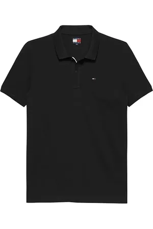 Tommy Hilfiger Herren Poloshirt Kurzarm Slim Placket Slim Fit, Schwarz (Black), 3XL