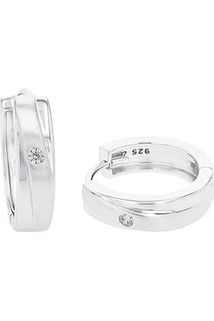 Amor Creolen 925 Sterling Damen Ohrschmuck, mit Zirkonia synth., 1,7 cm, , Kommt in Schmuck Geschenk Box, 2012667