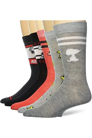 Peanuts Herren Snoopy 5 Pack Crew Lässige Socken, Sortiert, 43-47 EU