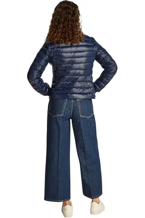 Tommy Hilfiger Damen Steppjacke Mock Neck Leicht, Blau (Dark Night Navy), L