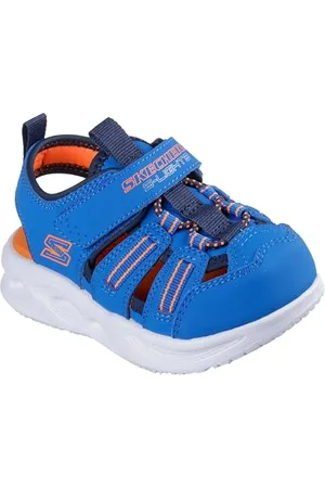 Skechers Sola Glow Flache Sandale, Blue, 23 EU
