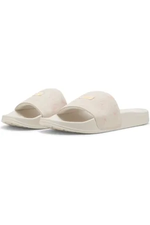 PUMA Damen Leadcat 2.0 Crafted Flowers Schiebe-Sandalen, WARM White-Almost APRICOT-Brandy, 42 EU