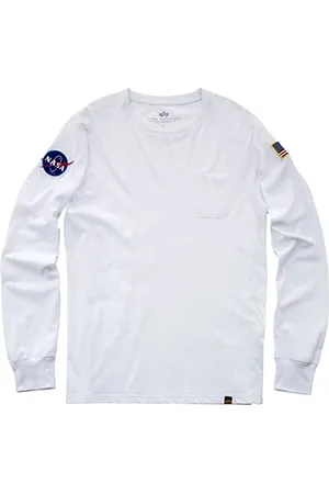 Alpha Industries Herren NASA LS Langarmshirt, White, 3XL