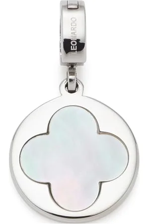 Leonardo Leonardo Jewels Anhänger Clip&Mix Lida, Ketten-Anhänger aus Edelstahl mit Kleeblatt-Motiv aus Perlmutt, personalisierbare Rückseite, Schmuck Geschenk für Frauen, 023661