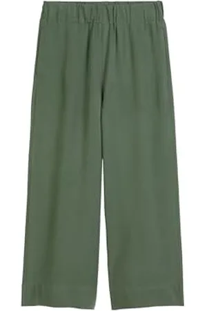 Marc O’ Polo Marc OߴPolo Denim Damen Culottehose mit elastischem Bund knöchellang, Grün (Turf Green), L