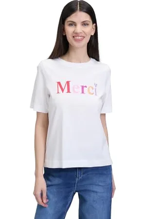Cartoon Damen Printshirt mit Rundhalsausschnitt ,40