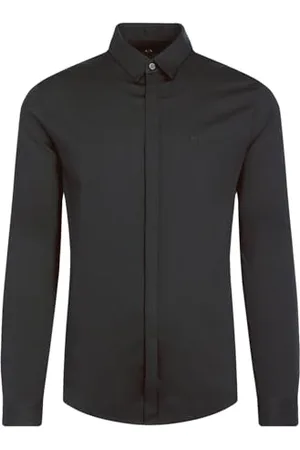 Armani Exchange Herren Smart Stretch Satin Freizeithemd, , XS