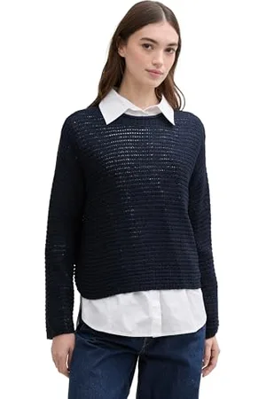 TOM TAILOR Piqué Poloshirt aus Baumwolle, Magenta White Two Tone, L