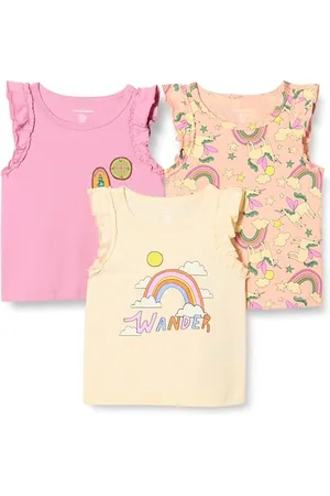 Amazon Mädchen Tanktops mit Rüschen, 3er-Pack, , 5 Jahre